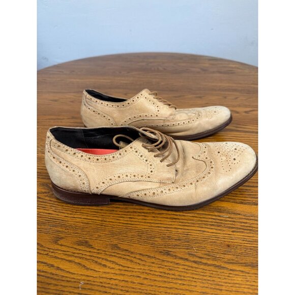 Rockport Suede Leather Oxford Wingtip, Light Tan, Size 12 - Picture 4 of 7